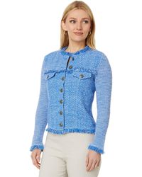 NIC+ZOE - Nic+zoe Utility Fringe Mix Knit Jacket - Lyst