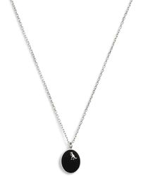 COACH - Sterling Silver Signature Rexy Coin Pendant Necklace - Lyst