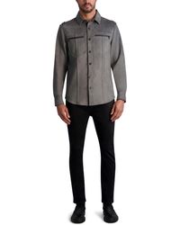 Karl Lagerfeld - Paris Exposed Zippers Long Sleeve Faux Suede Shirt Jacket - Lyst