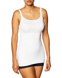 Maidenform Womens Cover Your Bases Smoothtec Camisole Dm0038 Shapewear Top - White