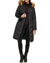 Guess - Puffer Hooded Cold Weather Coat - Lyst
