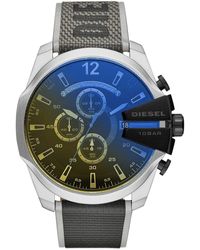 DIESEL - 51mm Mega Chief Quartz Stainless Steel And Nylon Chronograph Watch - Lyst