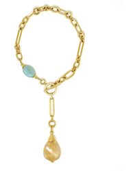 Ben-Amun - Ben-amun Bohemian Chain Link 24k Gold Plated Necklace With Colorful Stones - Lyst