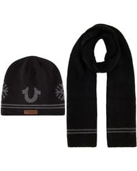 True Religion - Beanie Hat And Scarf Set - Lyst