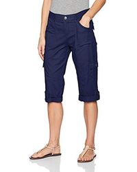 lee women's relaxed fit skye knit waist cargo capri pant