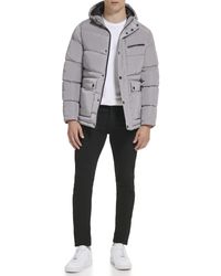 Kenneth Cole - Reflective Zipper Tape Puffer Memory Fabric Jacket - Lyst
