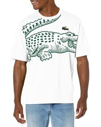 Lacoste - Contemporary Collection's Short Sleeve Loose Fit Croc Graphic Tee Shirt - Lyst