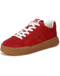 Sam Edelman - Rhea Sneaker Red Scarlet Suede 9 M - Lyst