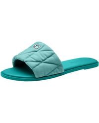 COACH - Quilted Denim Holly Sandal Flat - Lyst