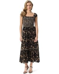 Jessica Simpson - Clarice Cap Sleeve Smocked 2 Tiered Maxi Dress Standard - Lyst