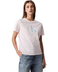 Calvin Klein - Monogram Logo Crewneck T-shirt - Lyst