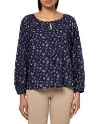 Lucky Brand - Long Sleeve Pintuck Peasant Top - Lyst