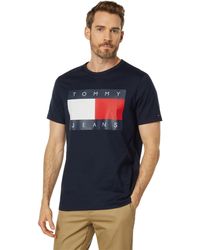 Tommy Hilfiger - Mens Short Sleeve Tommy Jeans Flag T-shirt T Shirt - Lyst