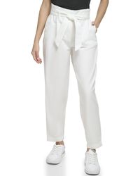 Calvin Klein - Conforming Wide Ring Belt Cotton Blend Slim Pant - Lyst