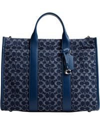 COACH - Wesley Tote Bag In Signature Denim - Lyst