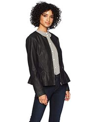BB Dakota Womens Coming in Hot Soft Lamb Peplum Leather Jacket