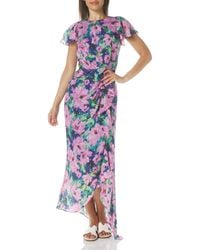 Shoshanna - Midnight Sketched Garden Print Park Dress - Lyst