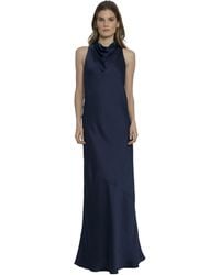 Maggy London - High Neck Floor Length Fit And Flare Halter Formal Dresses For - Lyst