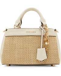 Anne Klein - Small Straw Satchel With Convertible Strap - Lyst