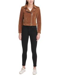 Levi's - Leather Belted Motorcycle Jacket - Lyst