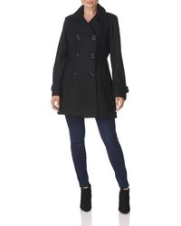 Anne Klein - Classic Double Breasted Coat Plus Size - Lyst