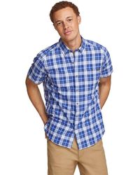 Eddie Bauer - Big & Tall Pack It Tech Seersucker Short-sleeve Shirt Peak Blue Large - Lyst