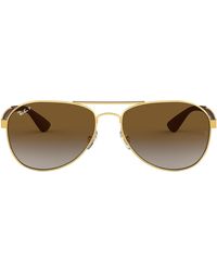 Ray-Ban - Rb3549 Aviator Sunglasses, Gold/polarized Brown Gradient, 61 Mm - Lyst