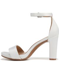 Naturalizer - S Joy Ankle Strap Heeled Dress Sandal Pearl White Satin Fabric 9.5 M - Lyst