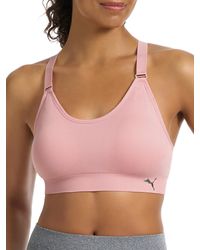 PUMA - 2 Pack Seamless Sports Bra Silver Pink/heather Grey X-large - Lyst