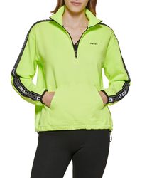DKNY - Sport Terry Quarter Zip Logo Taping Pullover - Lyst
