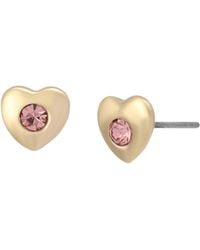 Betsey Johnson - Jewelry Glam Heart Stud Earrings - Lyst