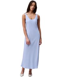 Calvin Klein - Viscose Twill Midi Slip Dress Kentucky Blue - Lyst