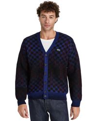 Lacoste - Relaxed Fit Long Sleeve Button Down Cardigan Sweater - Lyst