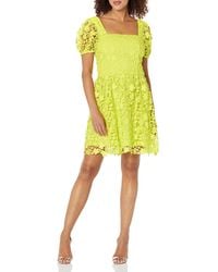 Donna Morgan - Square Neck Short Sleeve Lace Dress Party Event Date Guest Of - Lyst