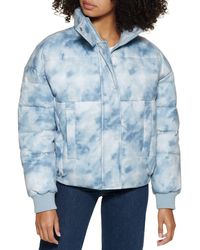 Levi's Cinch Waist Puffer Jacket in Blue | Lyst