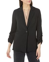 Adrianna Papell - Tall Size Ruched 3/4 Sleeve One Button Notch Blazer - Lyst