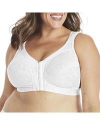 Playtex - 18 Hour Supportive Flexible Back Front Close Wireless Bra Us4695,white - Lyst
