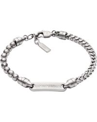 Emporio Armani - Stainless Steel Id Bracelet - Lyst