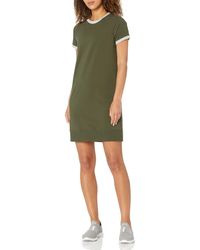 Core 10 Plus Size Soft Cotton Modal Relaxed Fit Short Sleeve Sweatshirt Dress - Green