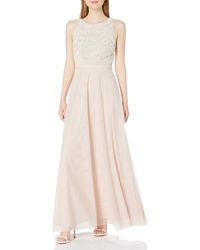 adrianna papell embroidered sleeveless gown