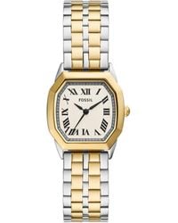 Fossil - Harlow Three-hand Silver And Gold Two-tone Stainless Steel Bracelet Watch - Lyst