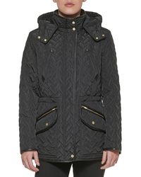Cole Haan - Faux Trimmed Quilted Signature Coat - Lyst