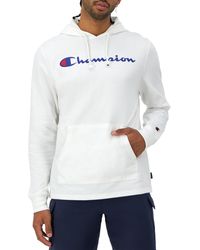 Champion - , Midweight, Soft And Comfortable T-shirt Hoodie For , White Script, Large - Lyst