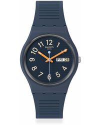 Swatch - Casual Blue Watch Bio-sourced Material Quartz Trendy Lines At Night - Lyst
