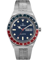 Timex - Q Reissue 38mm Bracelet Watch - Stainless Steel/blue/orange - Lyst
