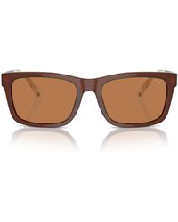Emporio Armani - Ea4224f Low Bridge Fit Rectangular Sunglasses - Lyst