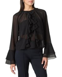 The Drop - 's Mischa Sheer Cascading Ruffle Long Sleeve Romantic Blouse - Lyst