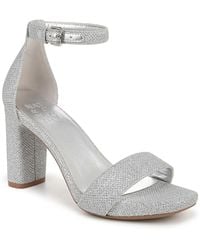 Naturalizer - S Joy Ankle Strap Heeled Dress Sandal Silver Metallic Fabric 5 M - Lyst