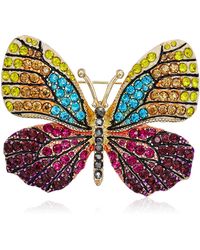 Napier Multi-tone Butterfly Brooch Pin - Multicolor