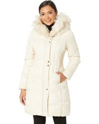 Via Spiga - Faux Fur Trimmed Exaggerated Hood Cinched Waist Puffer Coat - Lyst